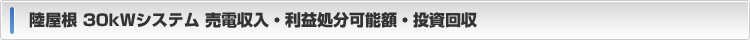 売電収入・利益処分可能額・投資回収