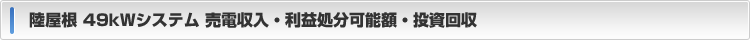 売電収入・利益処分可能額・投資回収