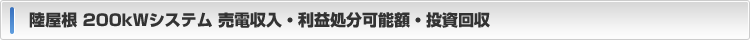 売電収入・利益処分可能額・投資回収