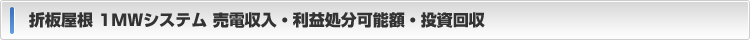 売電収入・利益処分可能額・投資回収