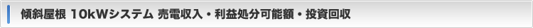 売電収入・利益処分可能額・投資回収