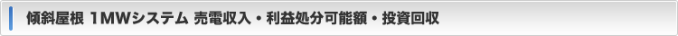 売電収入・利益処分可能額・投資回収