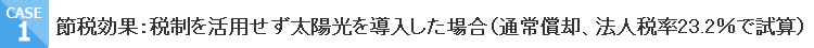 節税効果：税制を活用せず太陽光を導入した場合(通常償却、法人税率23.2%で試算)