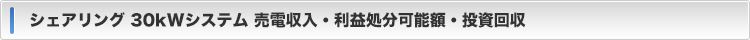売電収入・利益処分可能額・投資回収