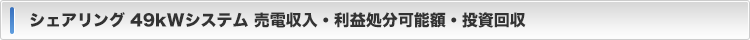 売電収入・利益処分可能額・投資回収